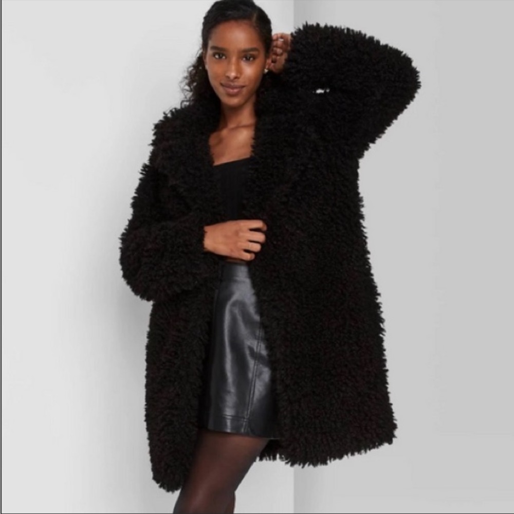 Wild Fable Black Teddy Bear Coat